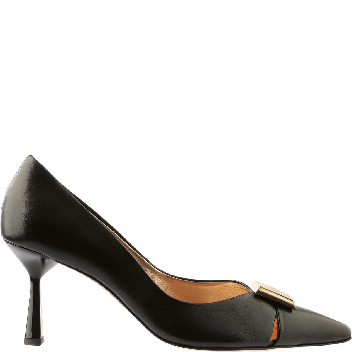 Högl Pointed toe pumps with sophisticated cut-outs and gold-coloured decorative elements - Vienna Edition Black