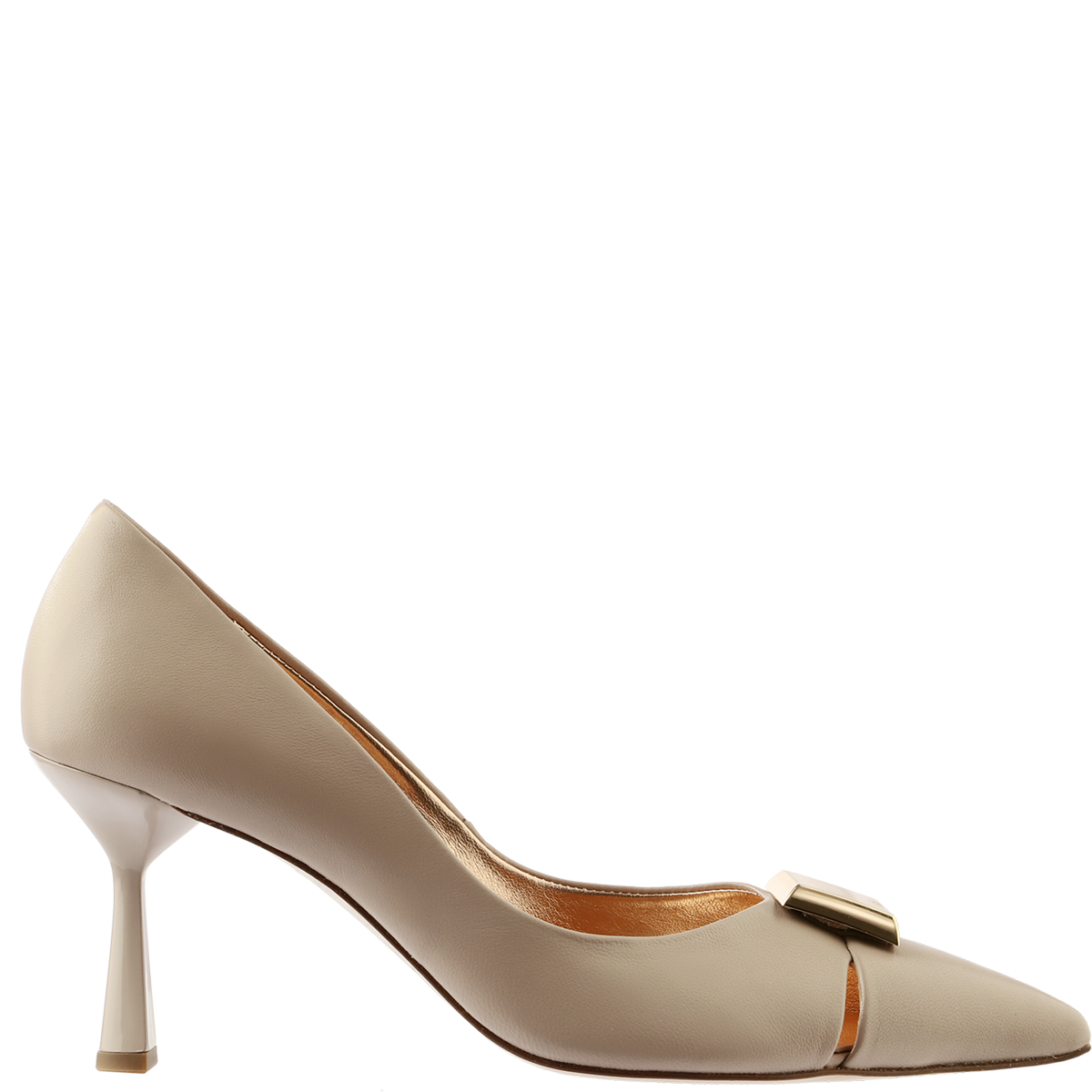Högl Pointed toe pumps with sophisticated cut-outs and gold-coloured decorative elements - Vienna Edition Beige
