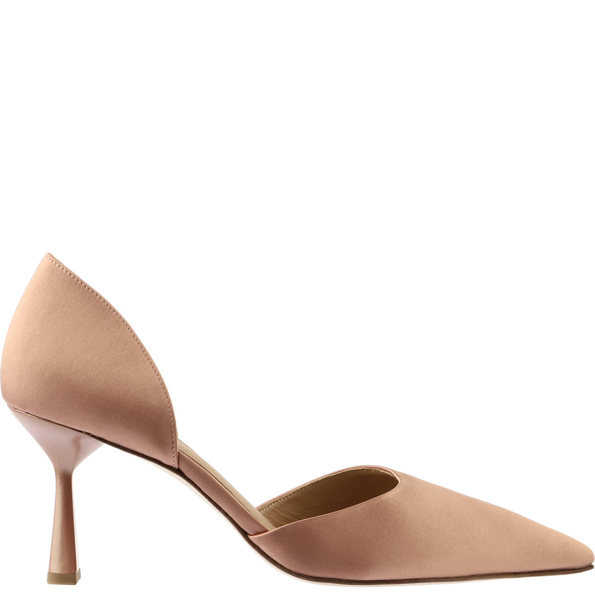 Högl Festive satin pumps with a tapered silhouette that ends in pointed toes and Softline cushioning Brown
