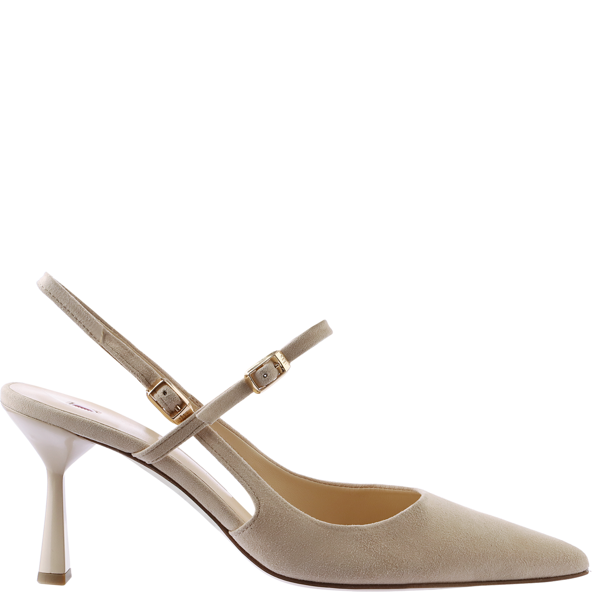 Högl Pointed toe slingback pumps with crossed straps and curvy heels Beige