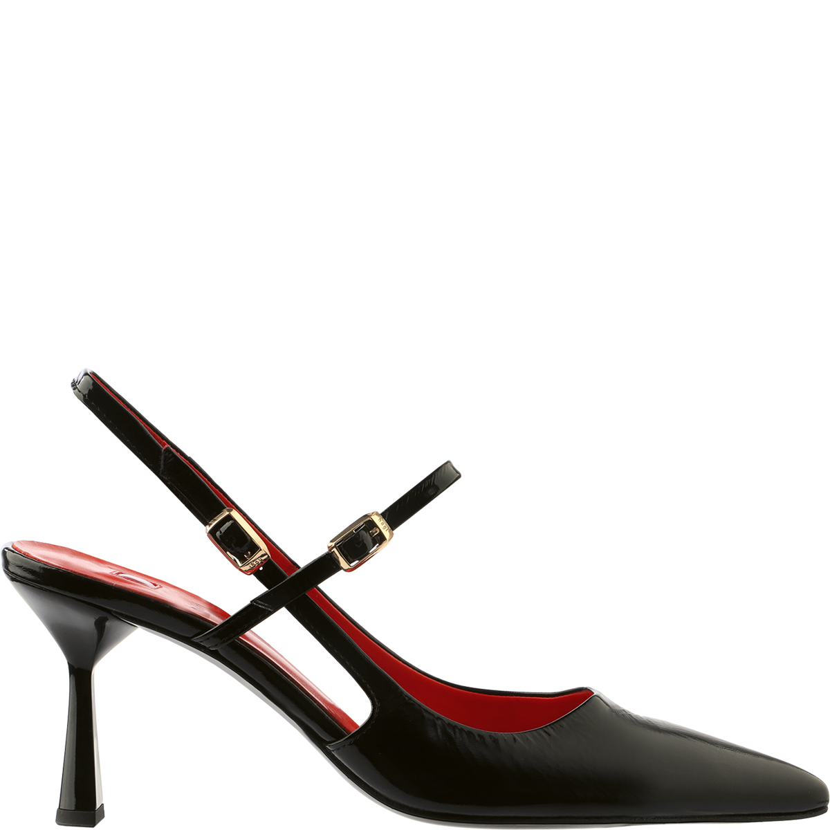 Högl Feminine slingback pumps with striking details and a red leather lining Black