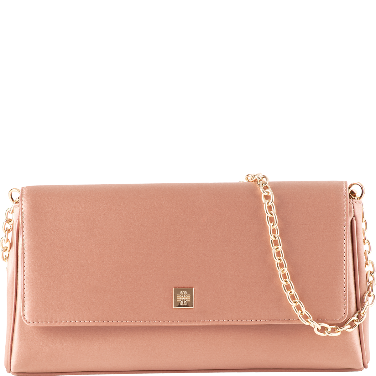 Högl Elegant clutch bag with a shiny satin look Brown