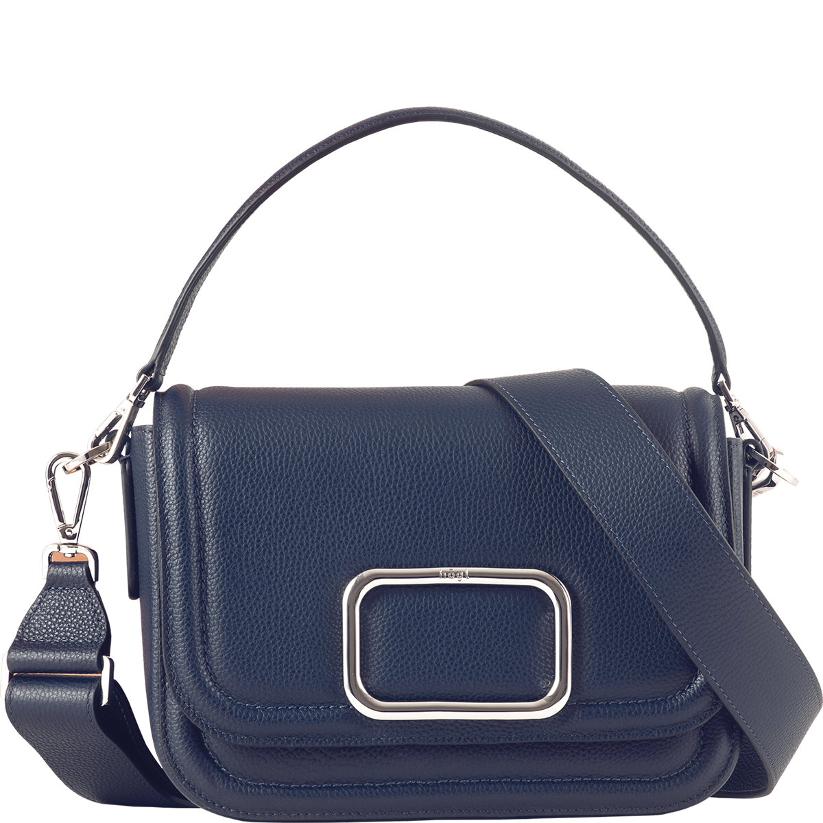Högl Timeless leather handbag with frame buckle Blue