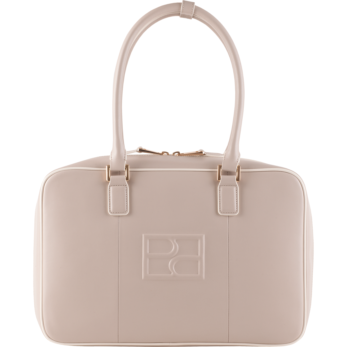 Högl Leder-Tasche in moderner Silhouette Beige