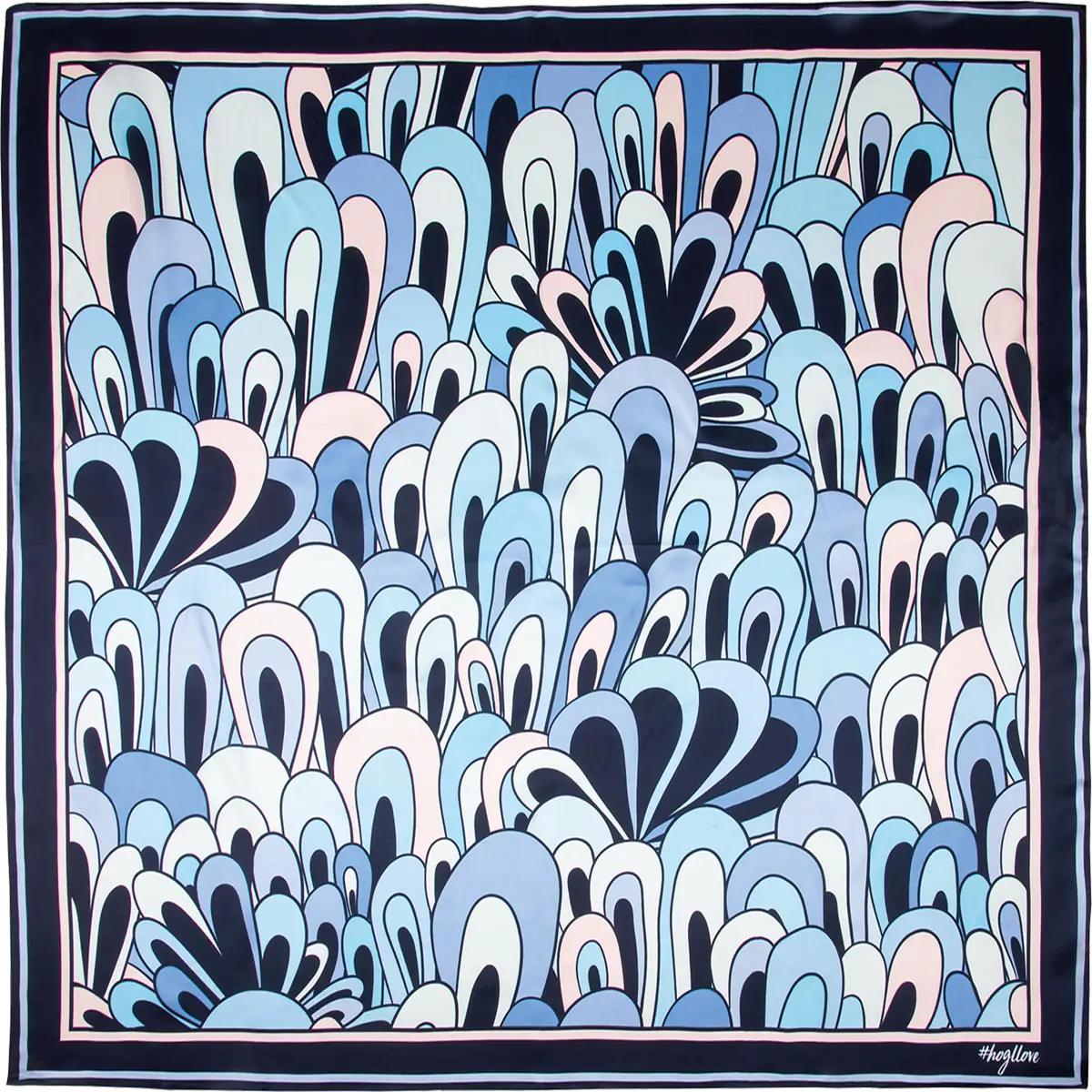 H&ouml;gl Seidentuch mit grafischem Print in Blaut&ouml;nen Mehrfarbig