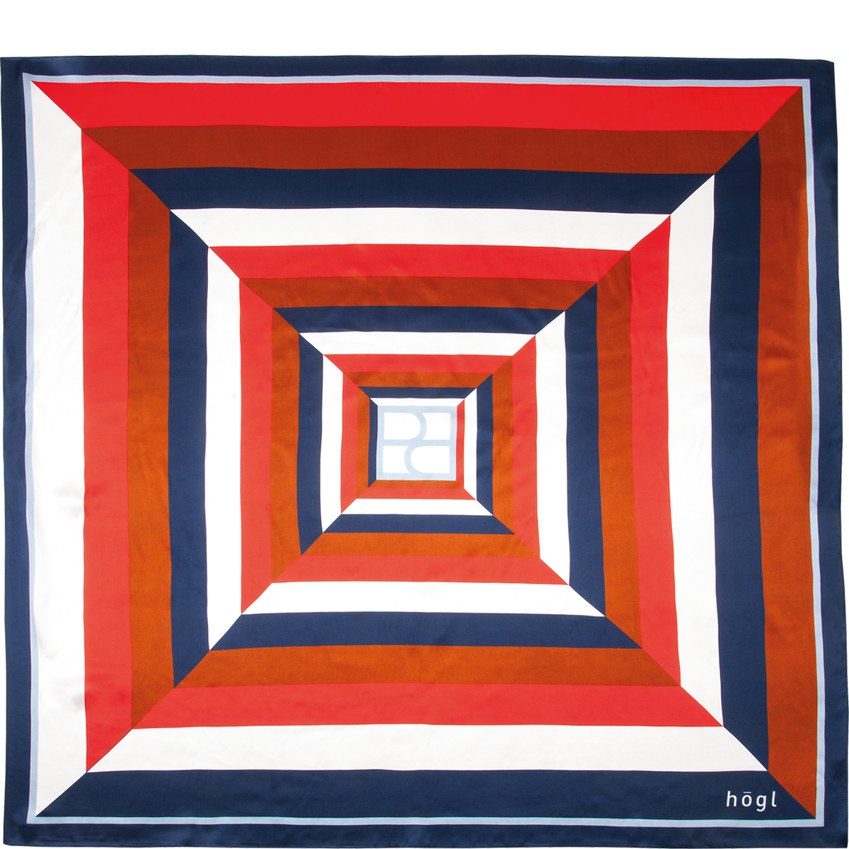 Högl High-quality maritime-look silk scarf Multicolour