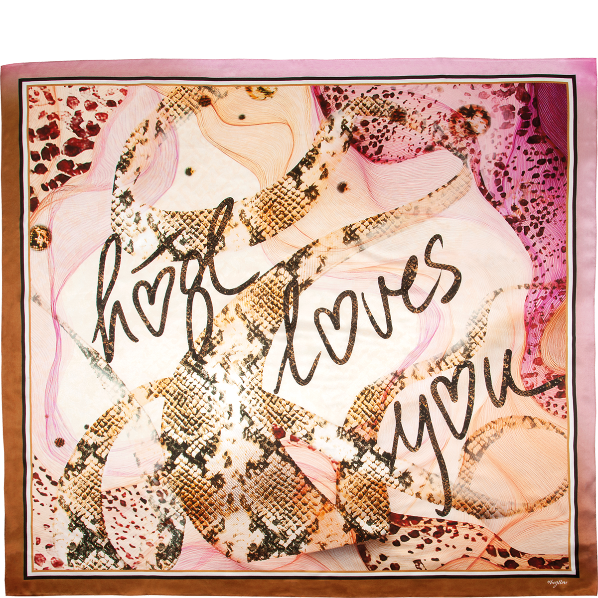 Högl Boho silk scarf "Bloom" with a summery design Multicolour