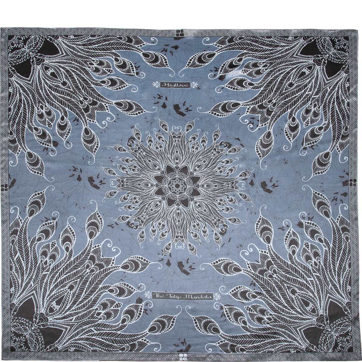 Högl Dark silk scarf with an intricate mandala print Multicolour