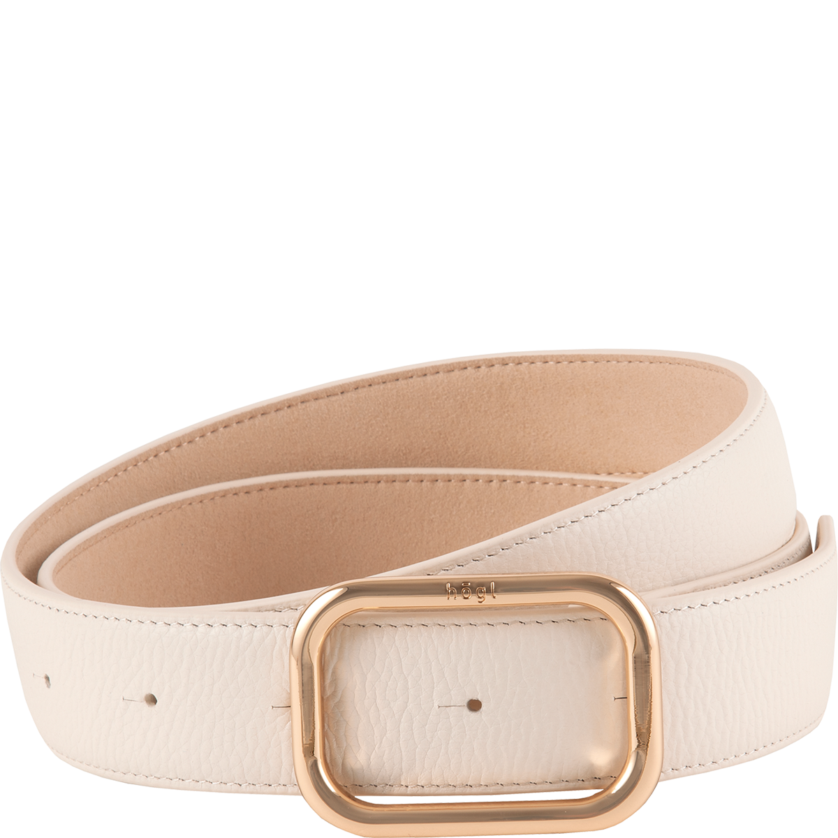 Högl Minimalistischer Gürtel mit Frame-Schnalle Beige