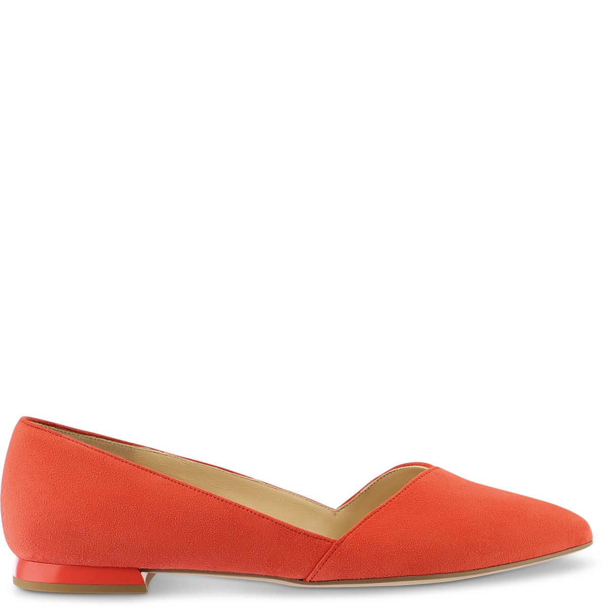 Högl Plain sustainable suede ballerinas Red