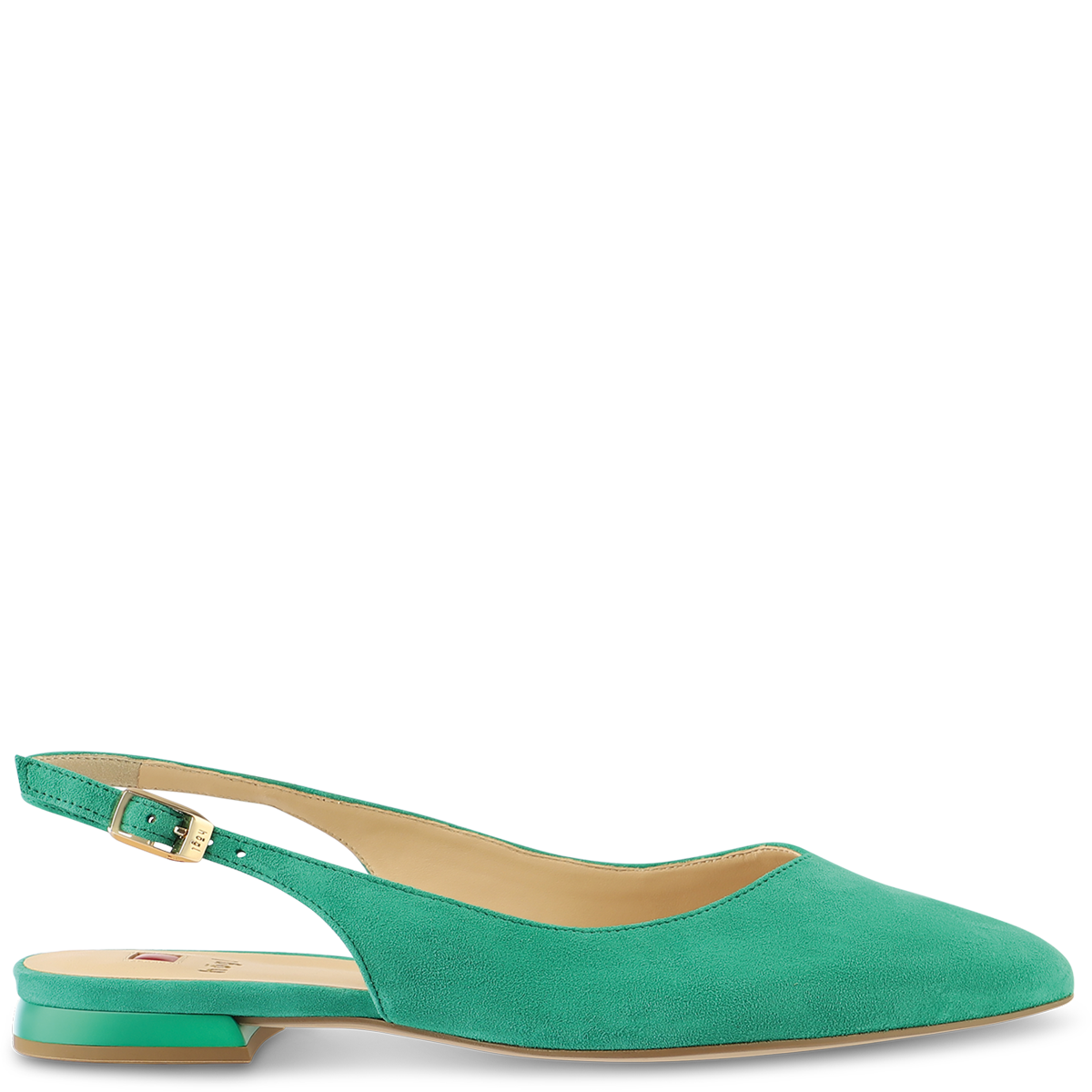 Högl Elegant, high-quality suede slingback ballerinas Green