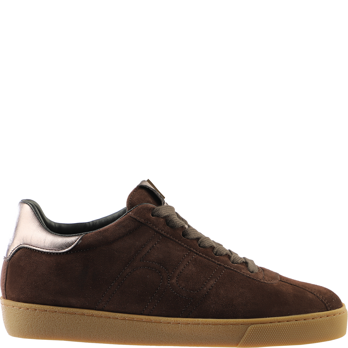 Högl Retro-Sneaker mit honigfarbener Sohle und Metallic-Applikationen Mehrfarbig