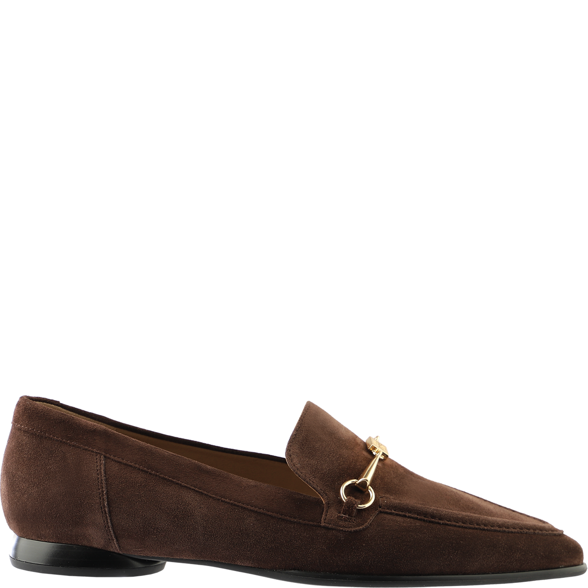 Högl Feminine suede loafers with round heels Brown