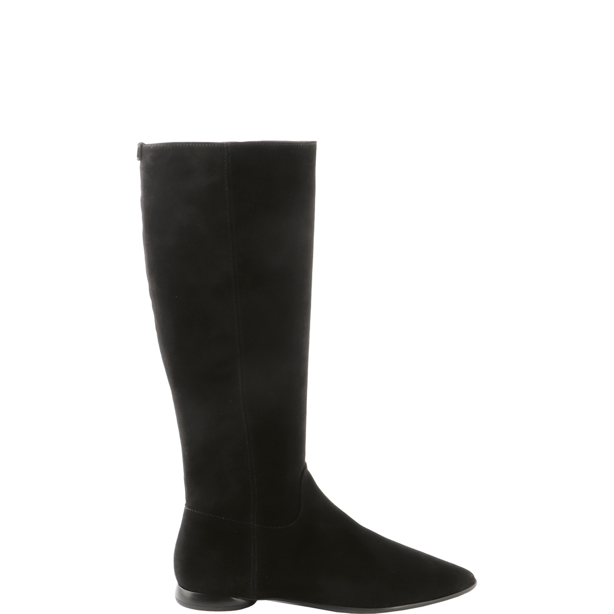 Högl Veloursleder-Stiefel in mit rundem mini Blockabsatz Schwarz