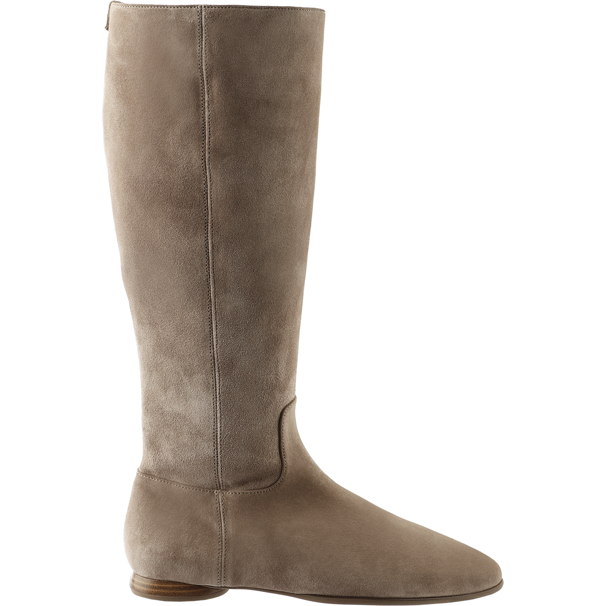 Högl Veloursleder-Stiefel in mit rundem mini Blockabsatz Beige