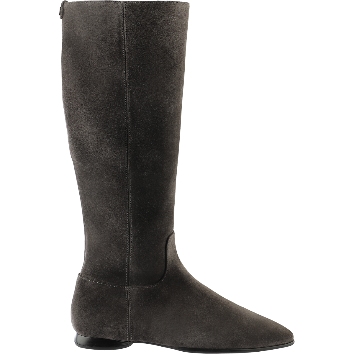 Högl Veloursleder-Stiefel in mit rundem mini Blockabsatz Grau