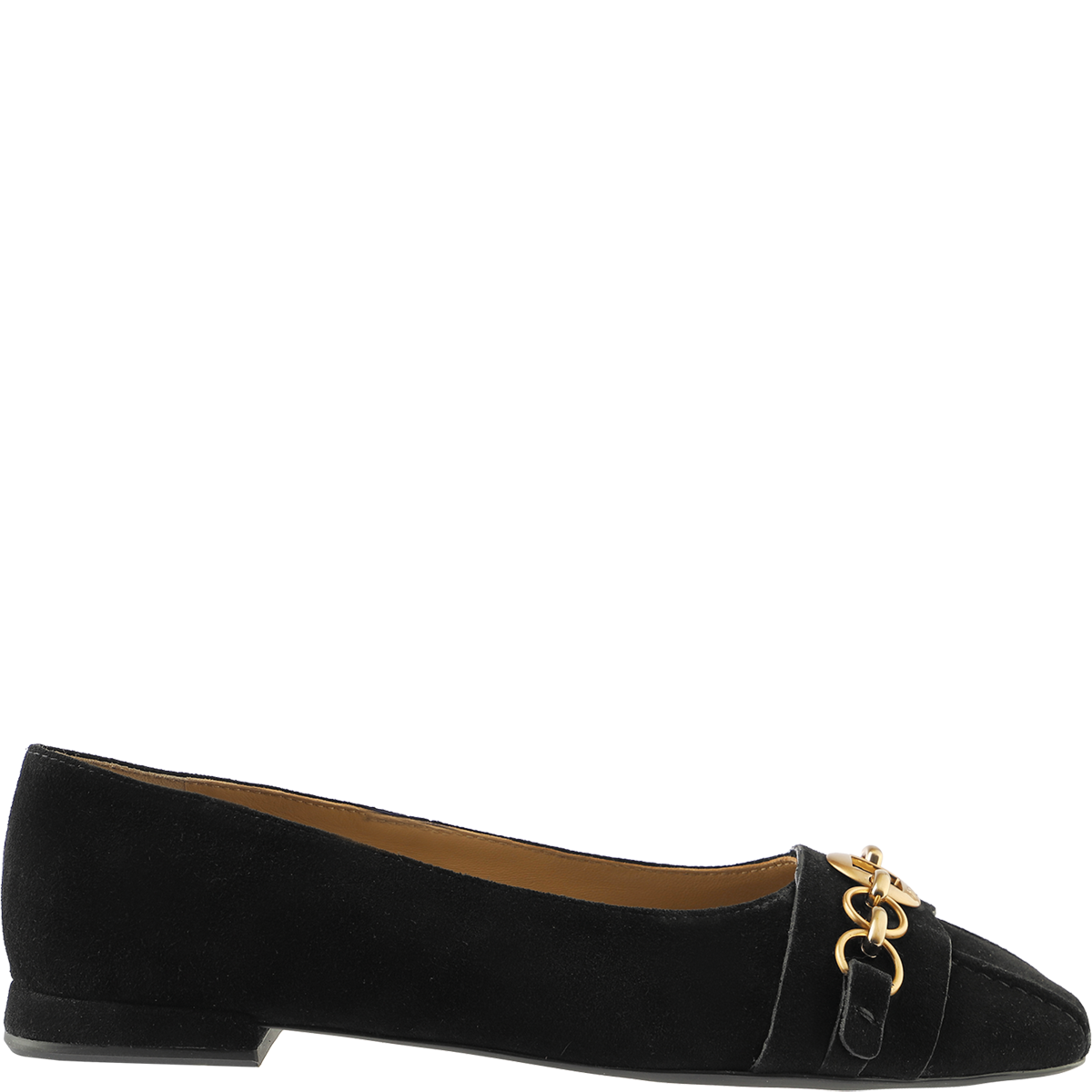 Högl High-quality suede ballerinas with decorative gold-coloured bits Black