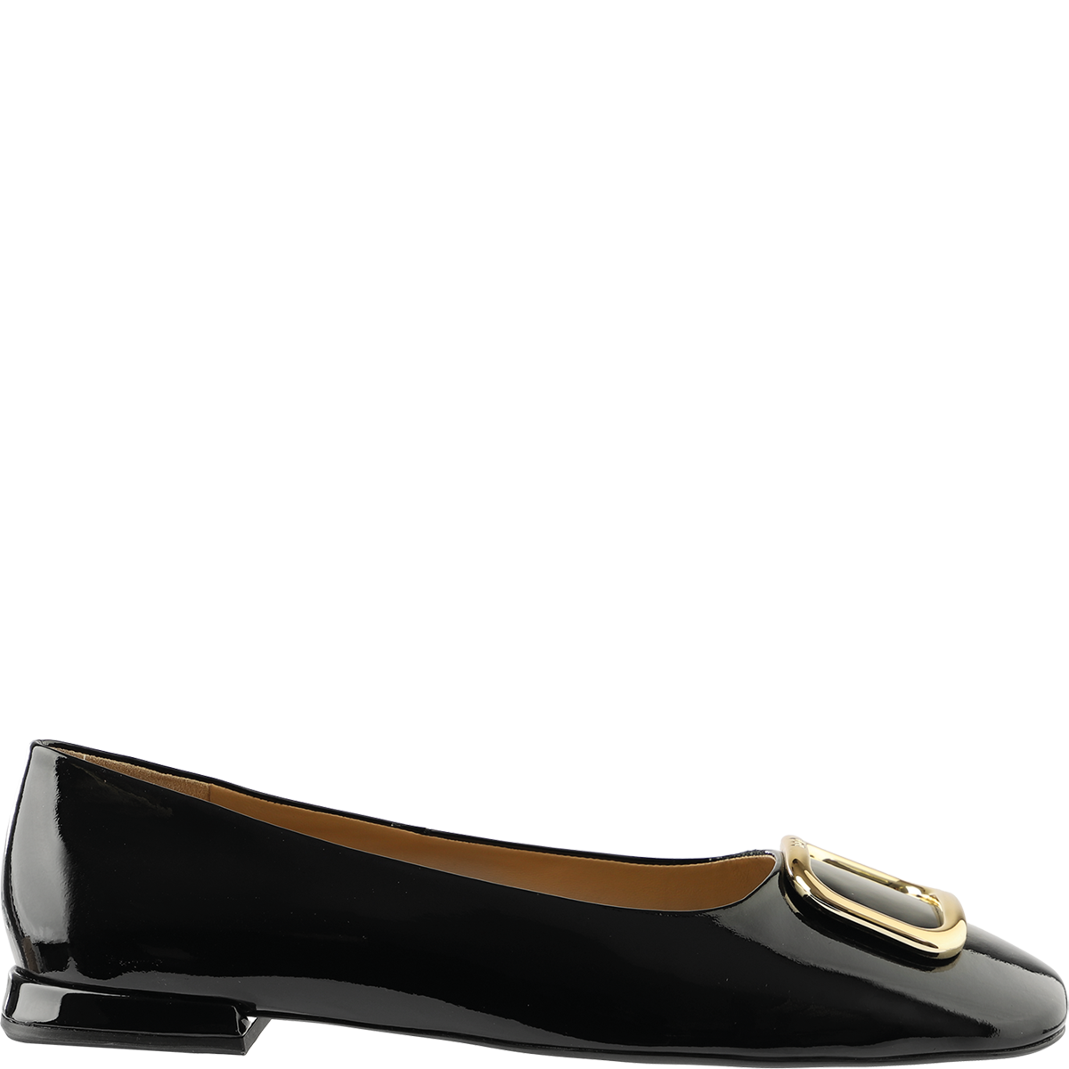 Högl Shiny patent leather ballerinas with decorative frame buckles Black