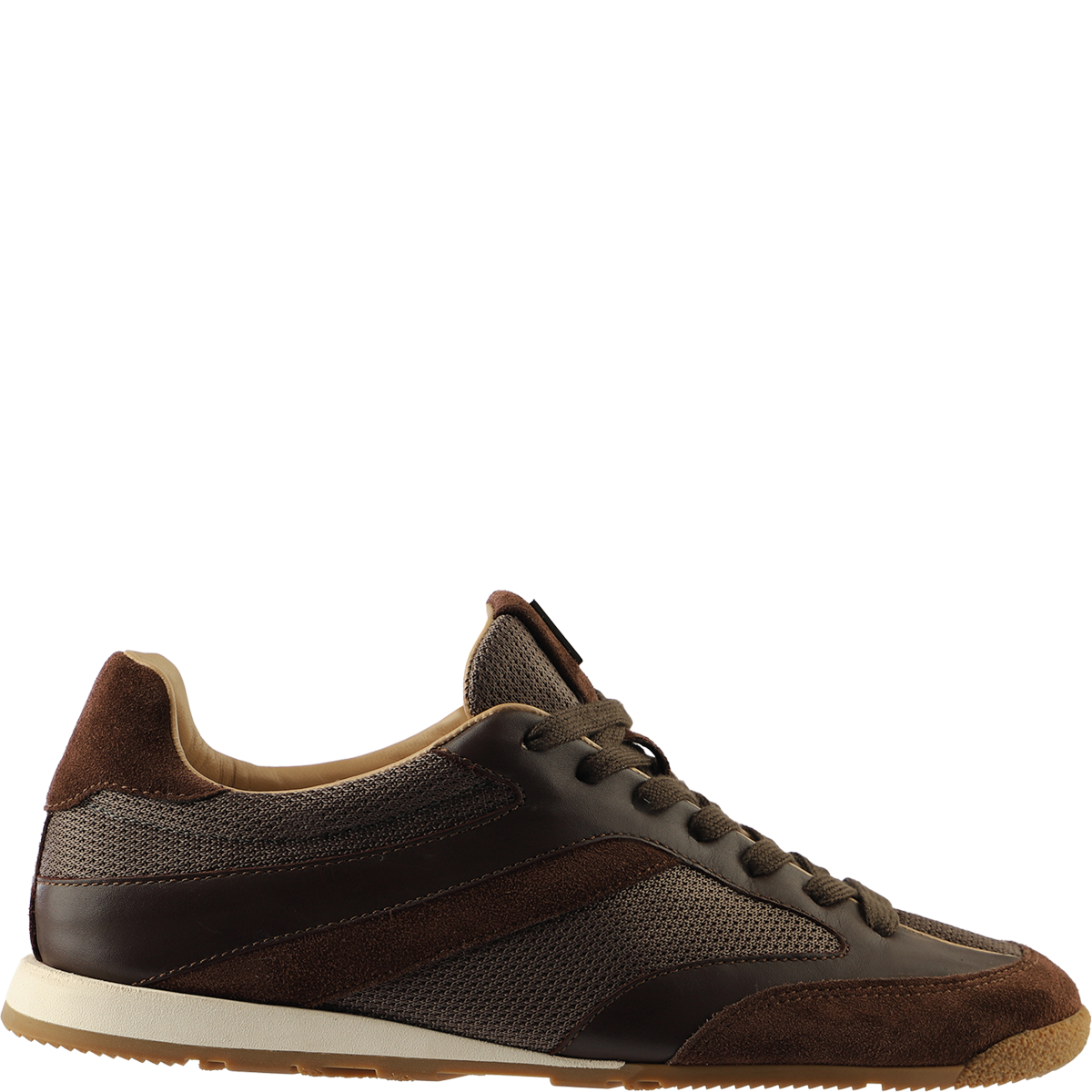 Högl Retro-style, exciting material mix sneakers with memory foam insoles Brown
