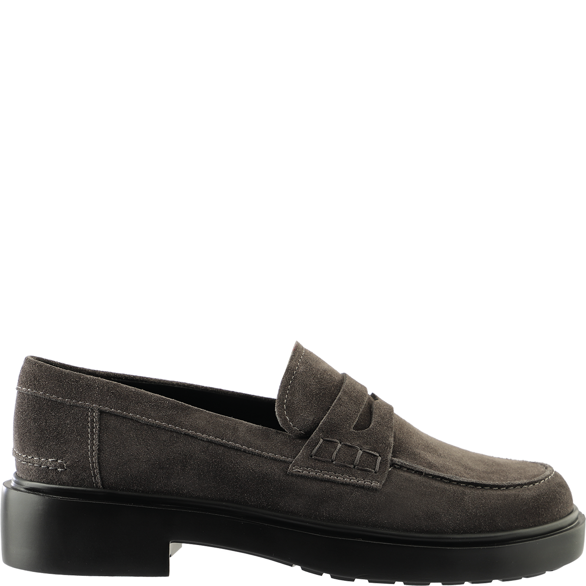 Högl Sustainable suede loafers with striking soles Grey