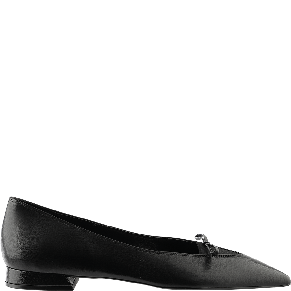 Högl Tapered pointed toe ballerinas with small heels and bow detail Black