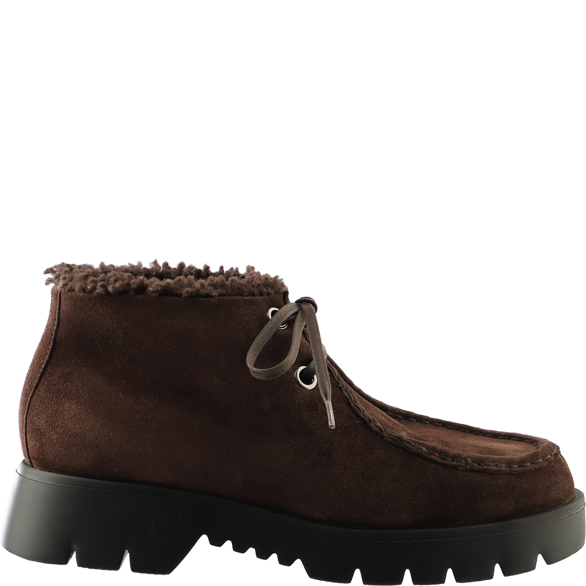 Högl Moccasin-style suede lace-ups with a lambskin lining and emphasised soles Brown
