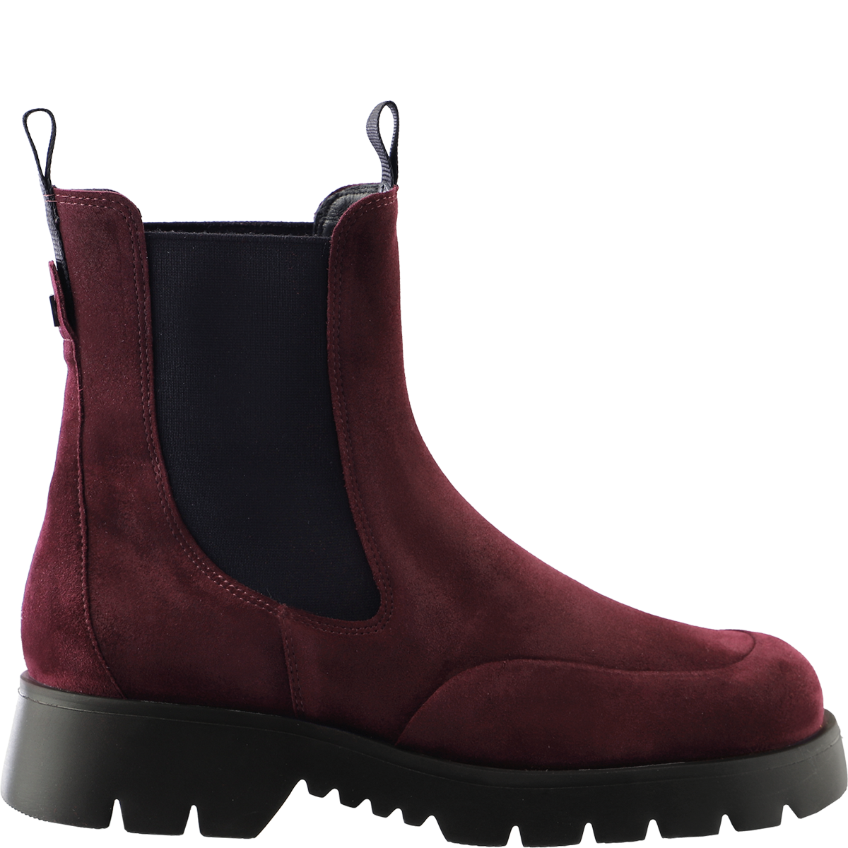 Högl Veloursleder-Stiefelette im Chelsea-Style mit betonter Sohle Rot