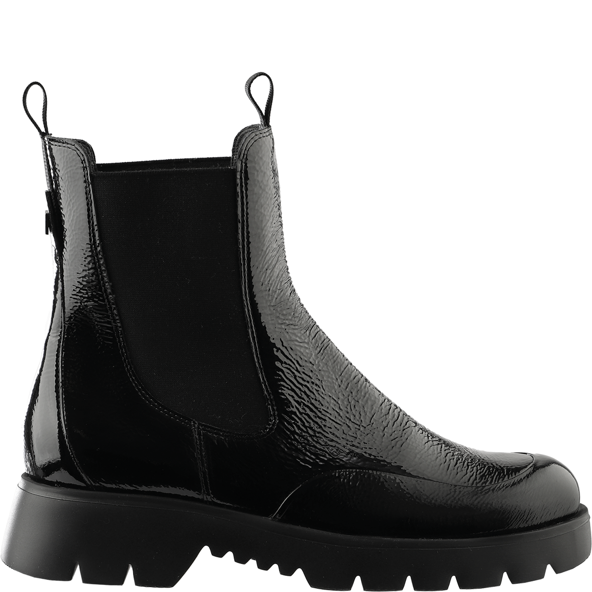 Högl Chelsea-style patent leather ankle boots with striking soles Black