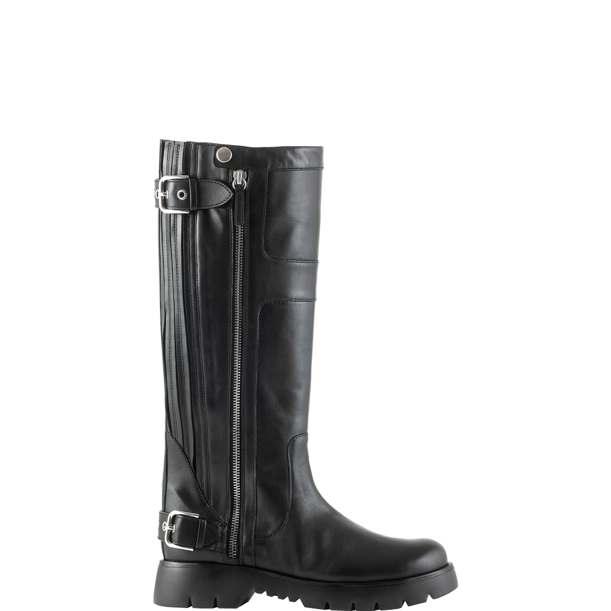 Högl Moderne Biker-Boots aus softem Leder mit markantem Design Schwarz