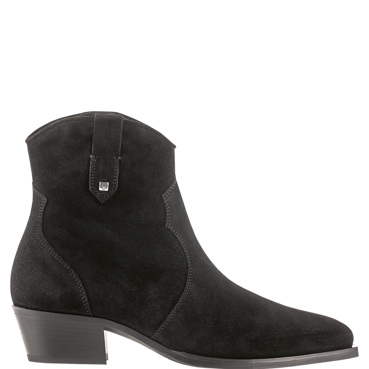 Högl Cowboy-Stiefeletten aus Veloursleder Schwarz