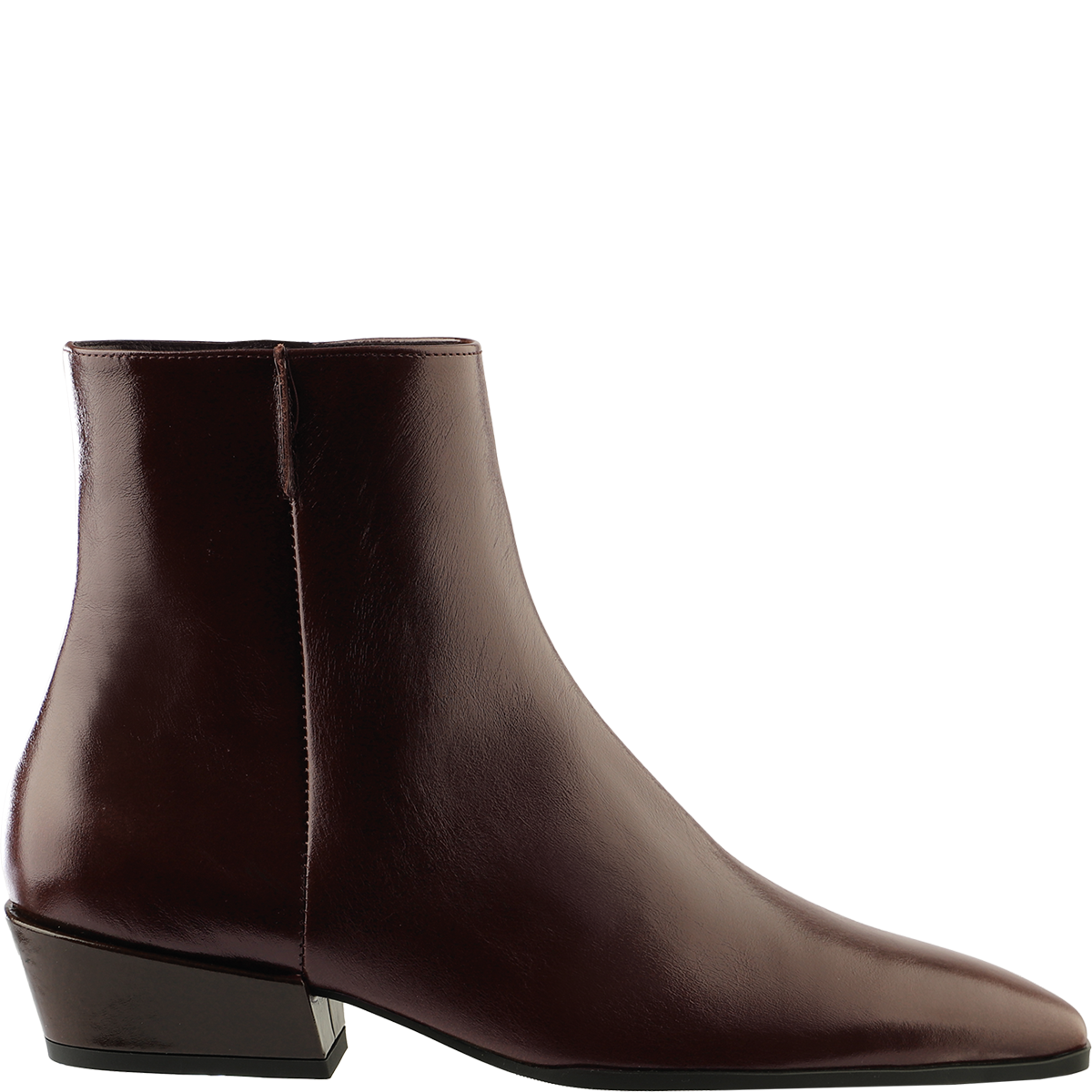 Högl Spitze Stiefelette mit Blockabsatz aus ausdrucksstarkem Leder Braun