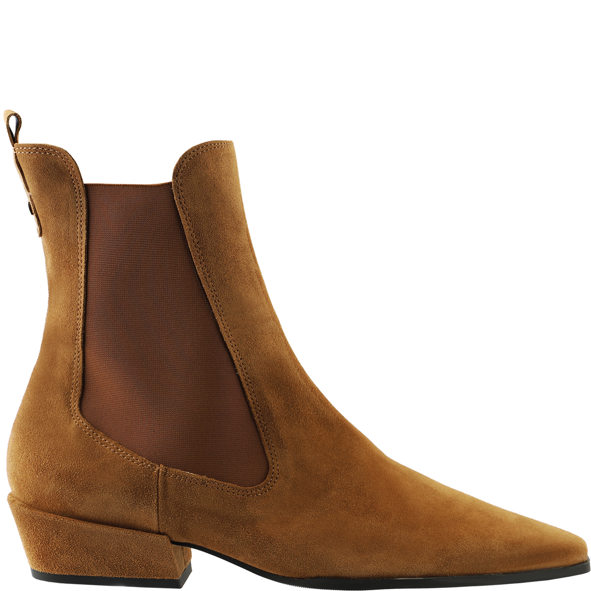 Högl Modern interpretation of western-style suede ankle boots Brown