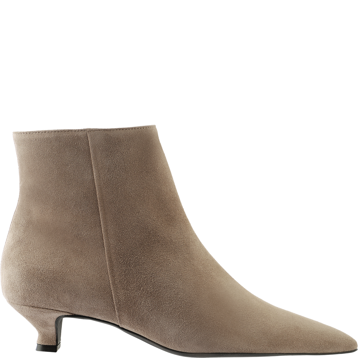 Högl Sustainable pointed toe suede ankle boots with kitten heels Beige