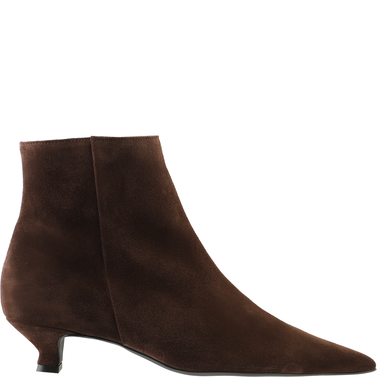 Högl Sustainable pointed toe suede ankle boots with kitten heels Brown