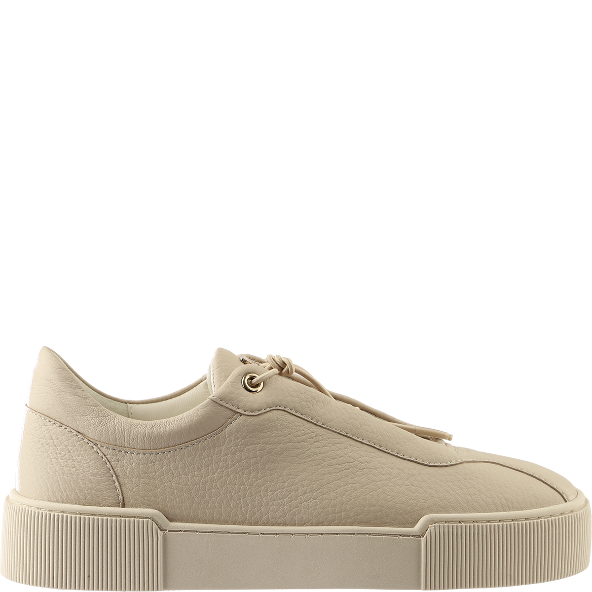 Högl Smart-casual Leder-Sneaker mit flacher,rutschhemmender Sohle Beige