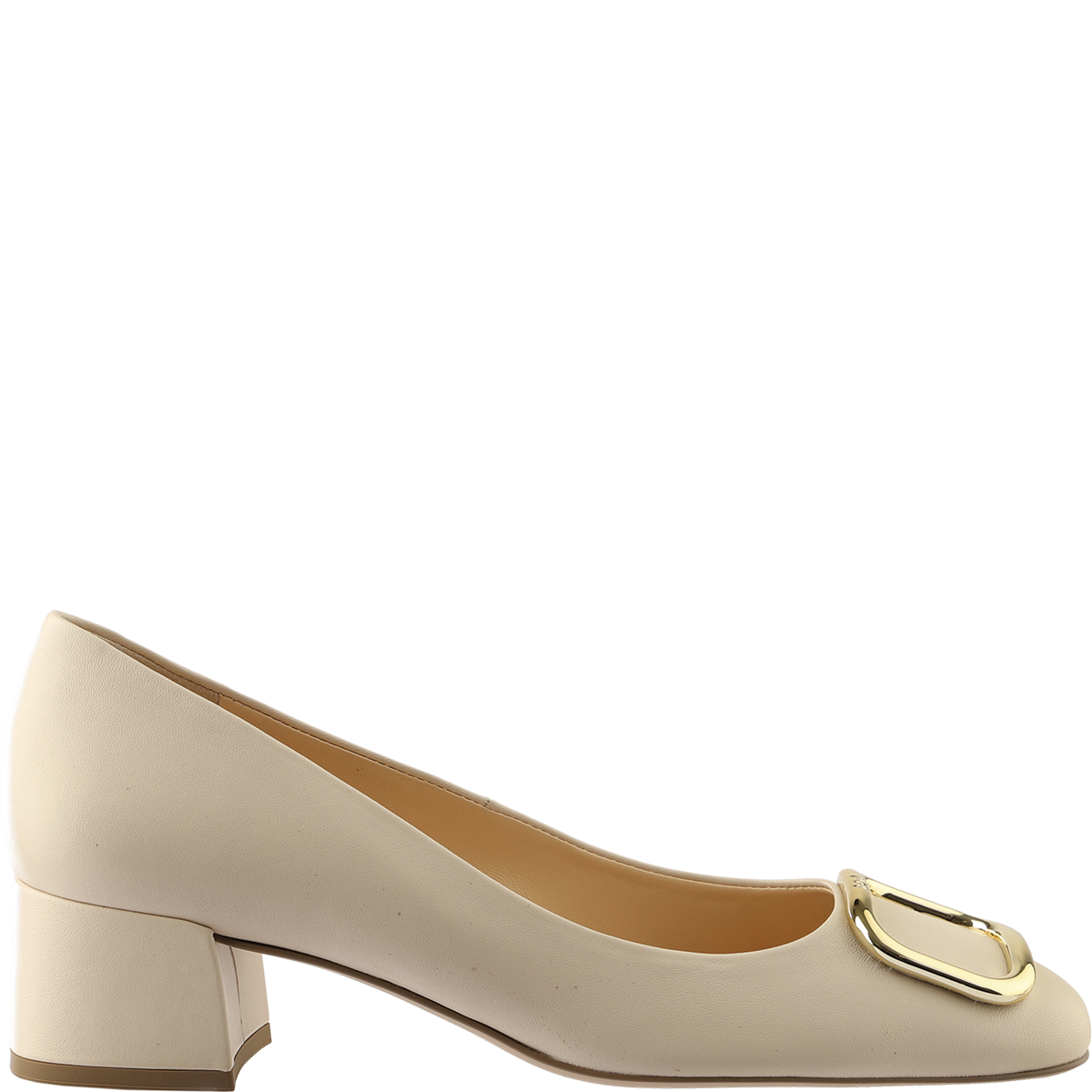 H&ouml;gl Classic high-quality leather pumps with decorative buckles Beige