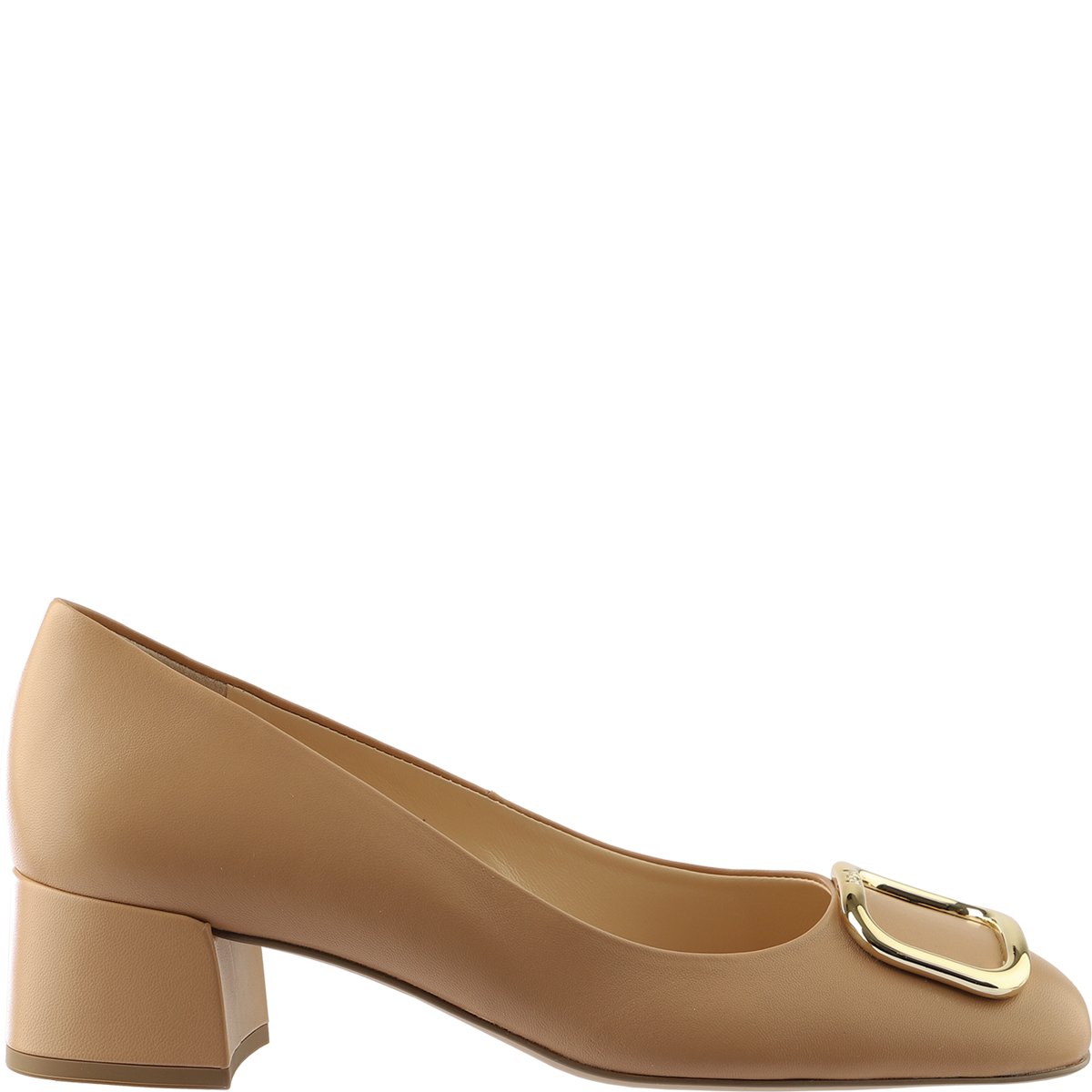 Högl Classic high-quality leather pumps with decorative buckles Brown