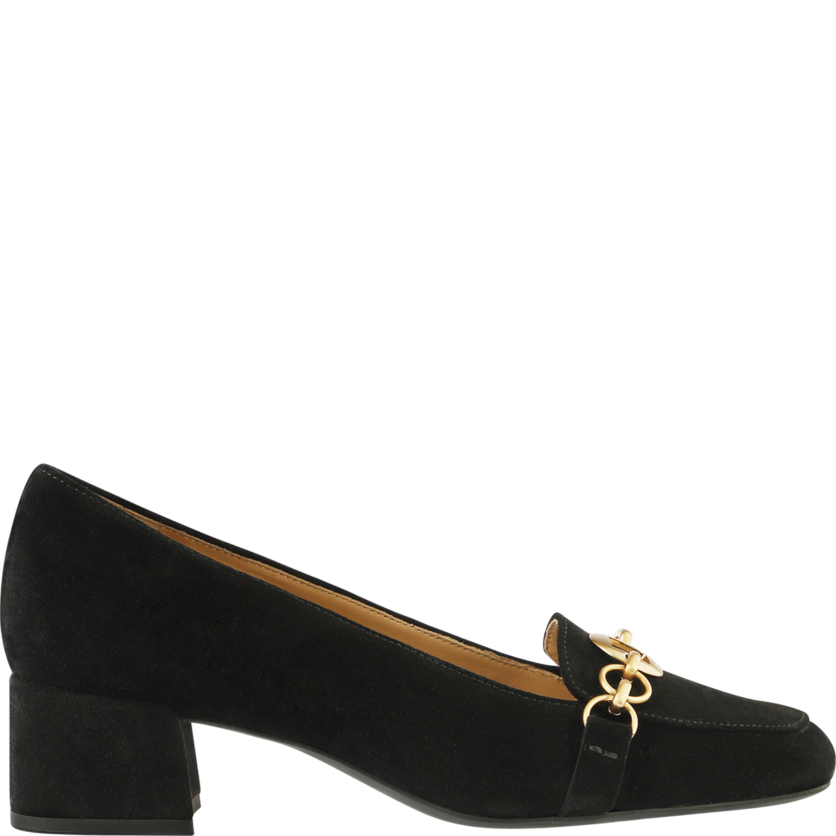 Högl Elegante Pumps aus hochwertigem Veloursleder mit Schmuckkette Schwarz