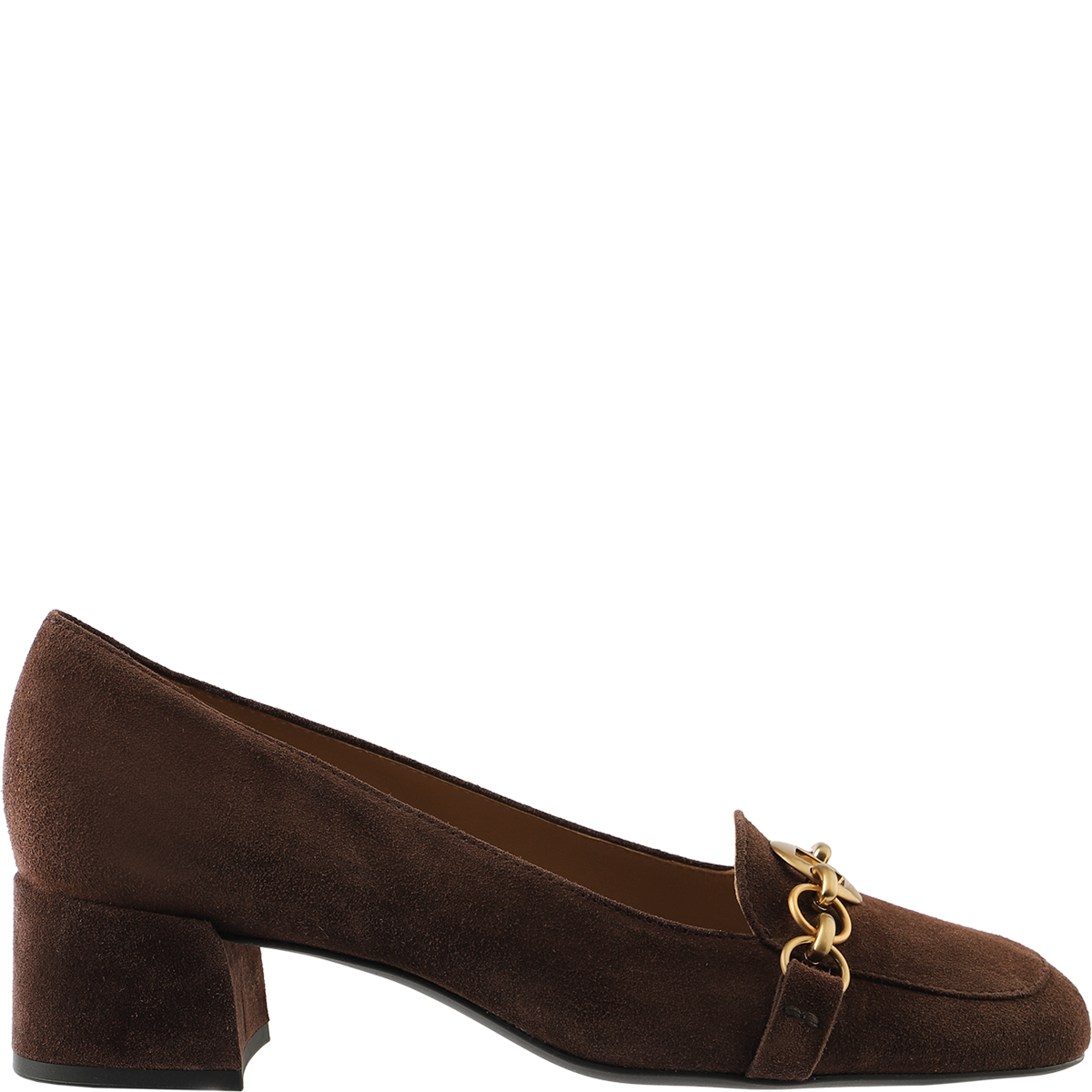 Högl Elegant high-quality suede pumps with decorative chain elements Brown