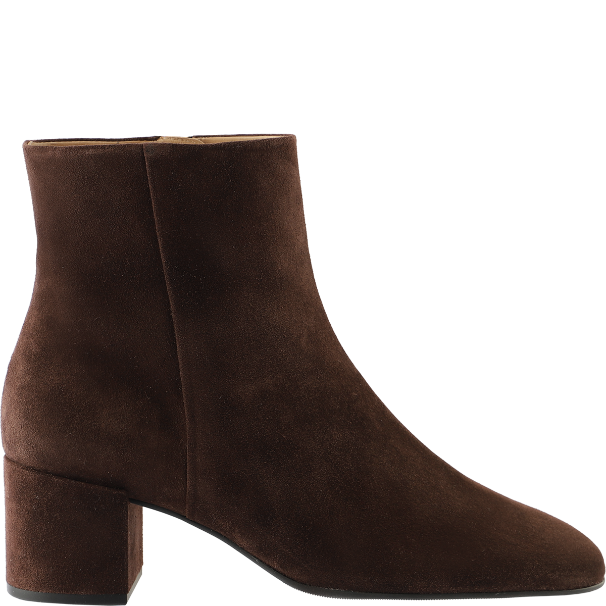 Högl Purist high-quality suede ankle boots with block heels Brown