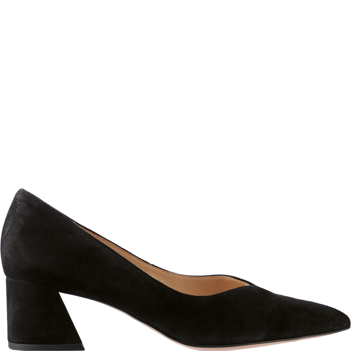 Högl Komfortable klassische Veloursleder-Pumps mit Blockabsatz Schwarz