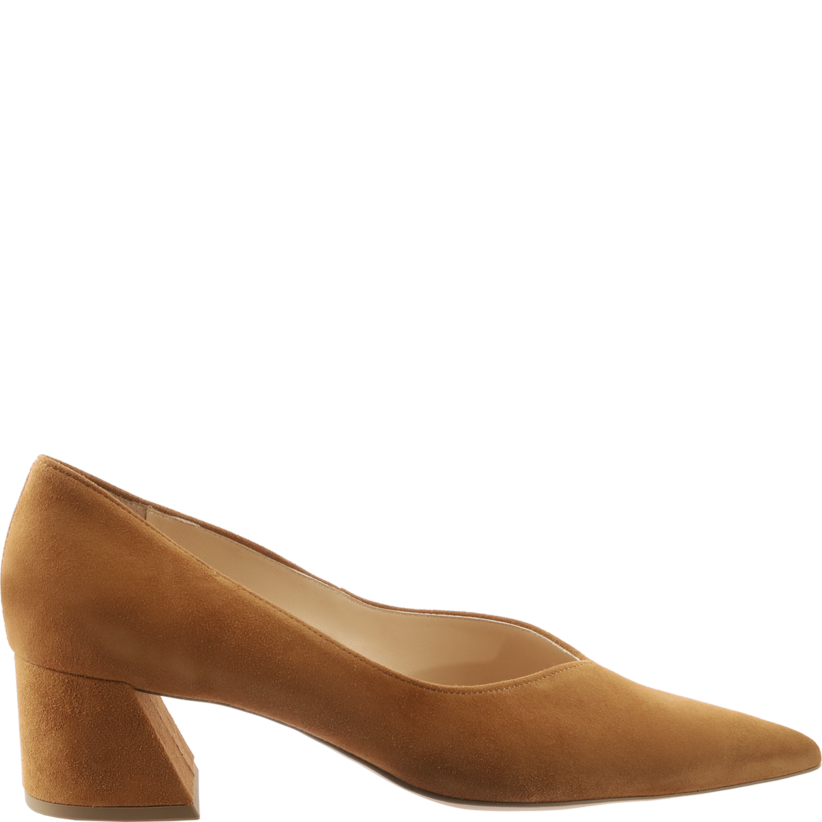 Högl Komfortable klassische Veloursleder-Pumps mit Blockabsatz Braun