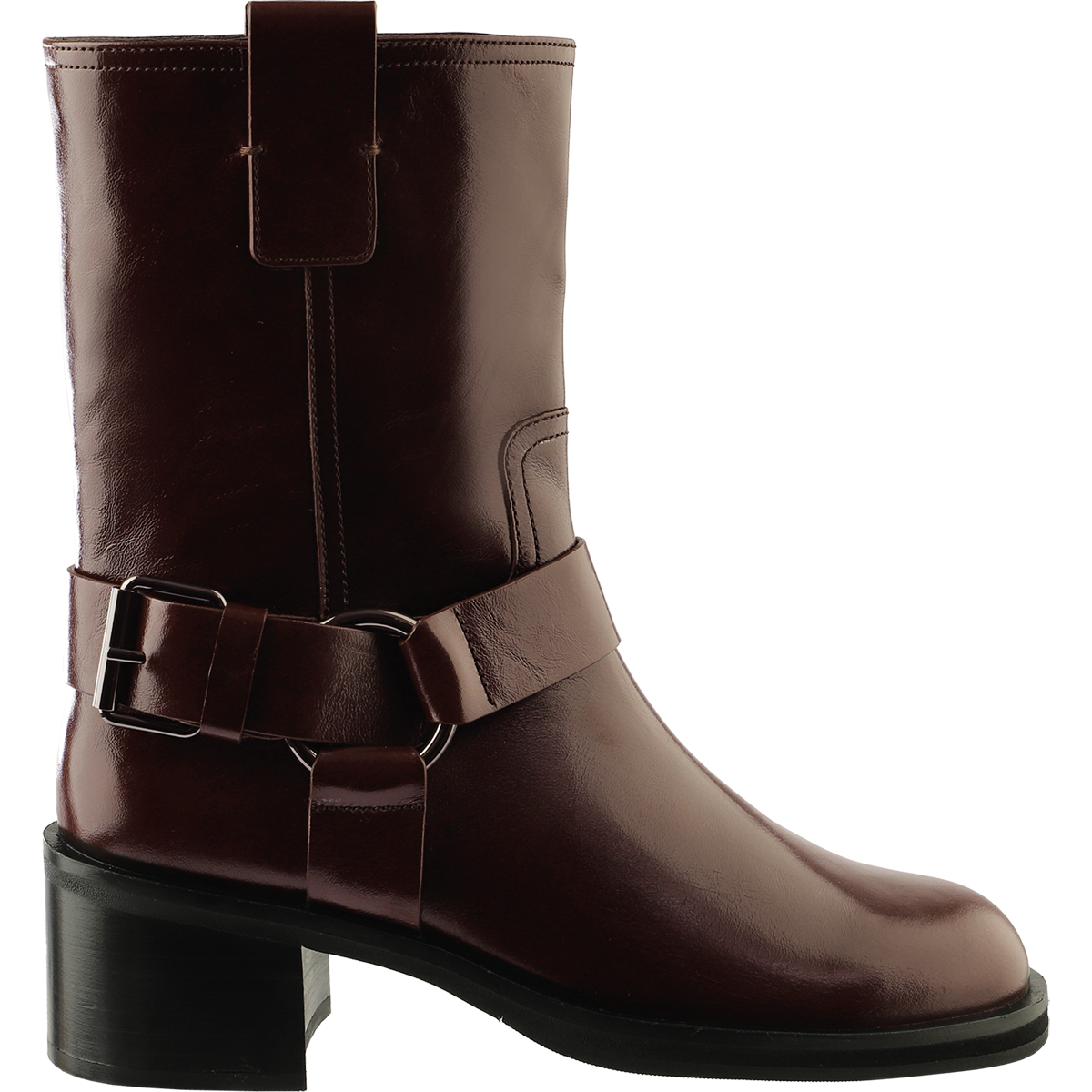 Högl Casual biker boots with block heels and decorative buckles Brown