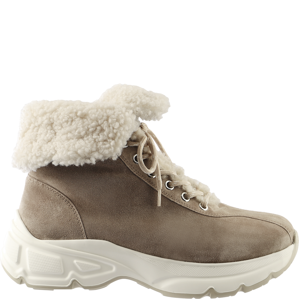 Högl Lambskin-lined suede high-top sneakers Beige