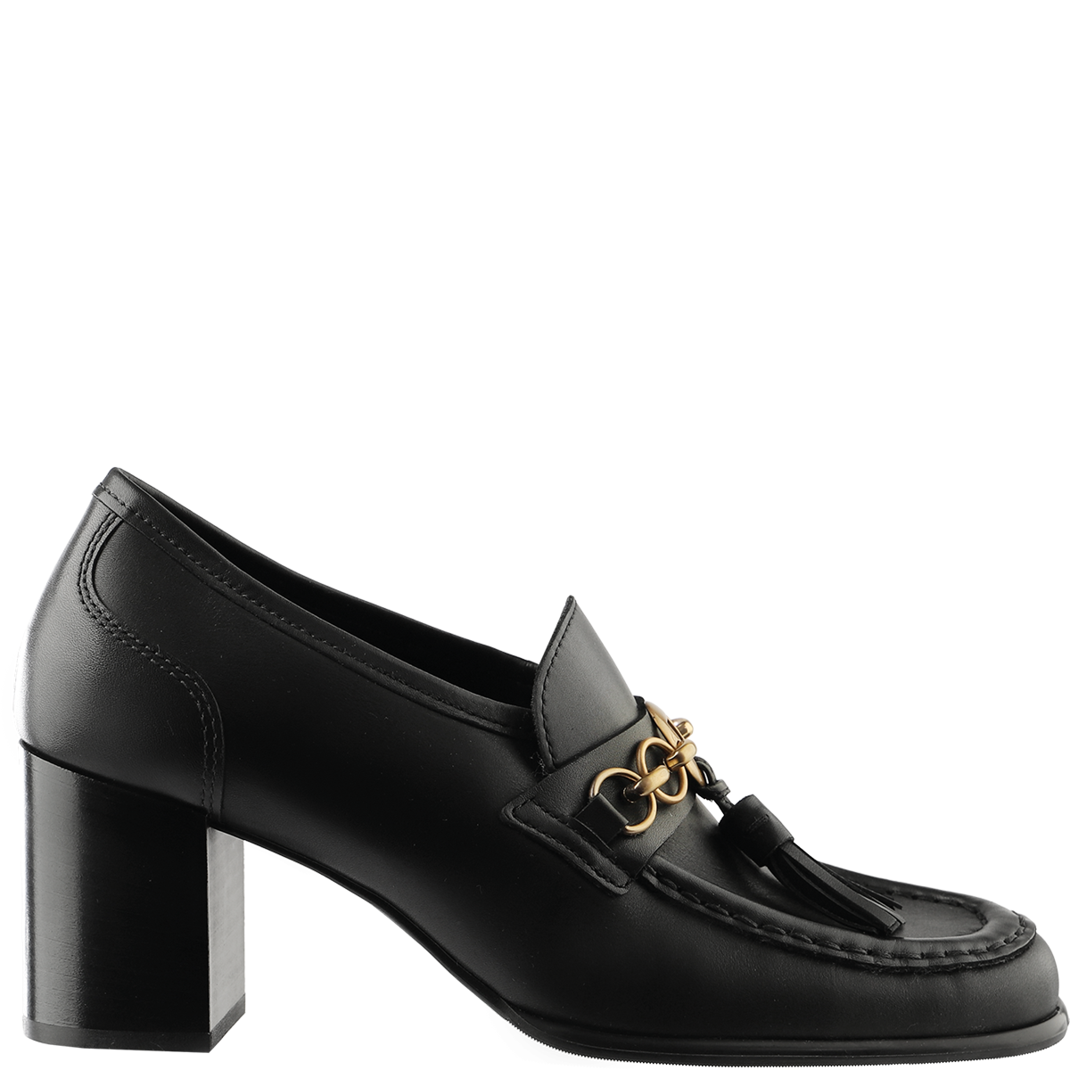 Högl Elegant loafer pumps with decorative chain elements and tassels Black