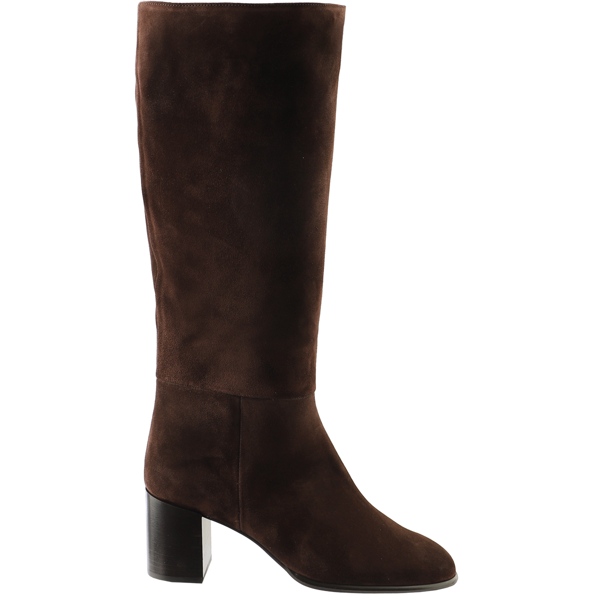 Högl High velvety suede boots with heels Brown
