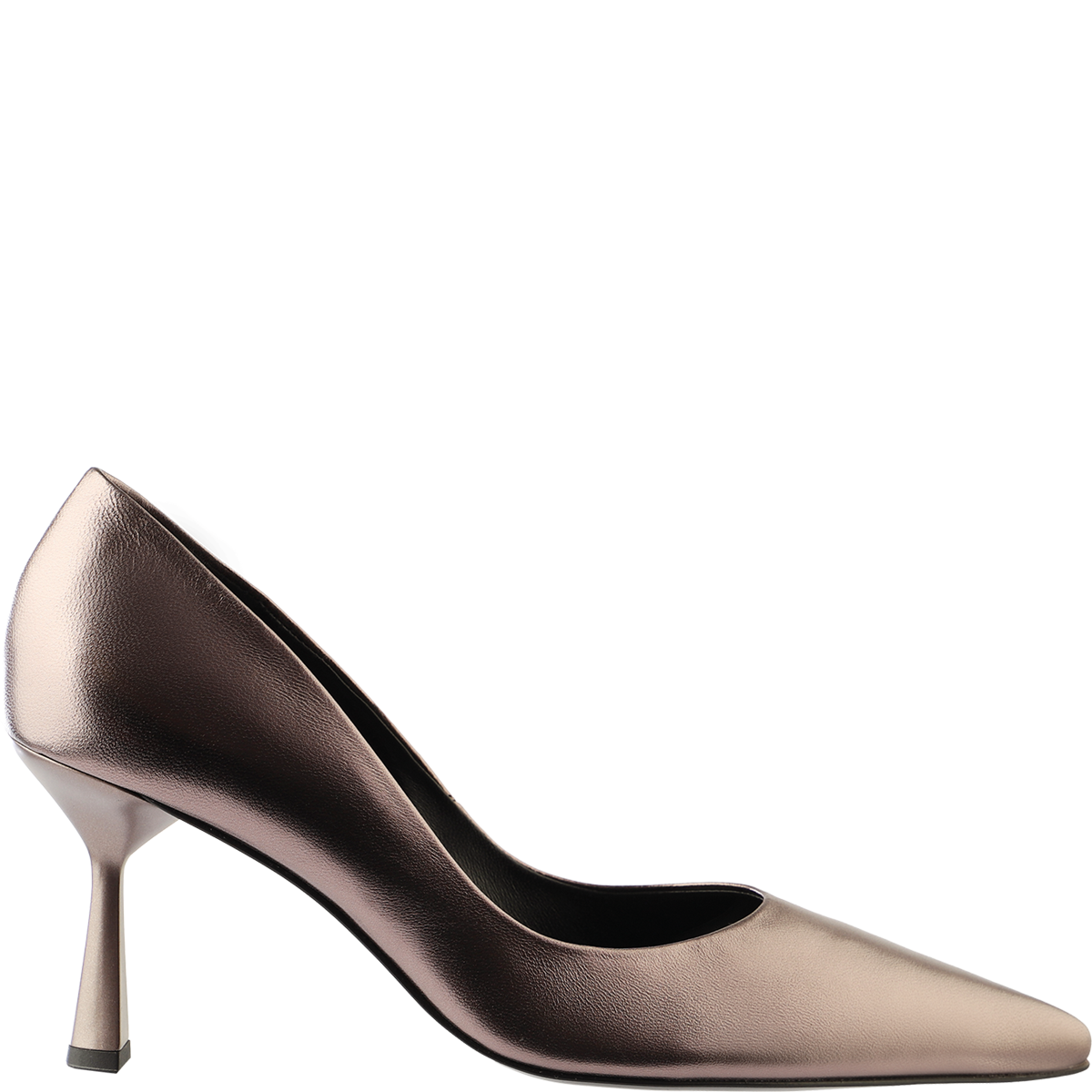 Högl Elegant metallic-look leather pumps with curvy heels Metallic