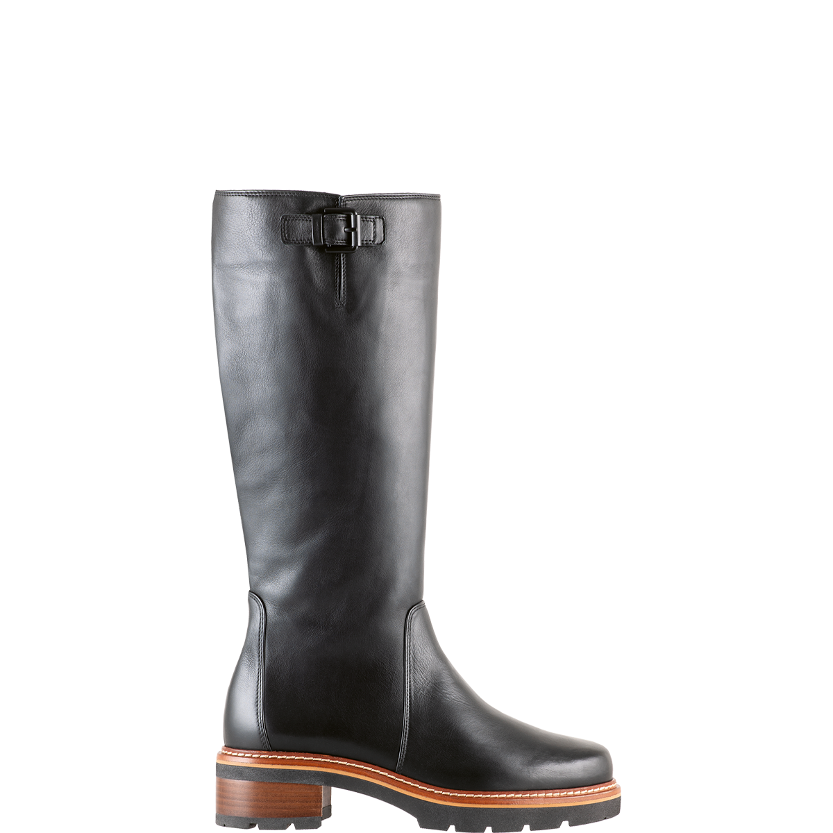 Högl Leather boots with a cosy shearling lining Black