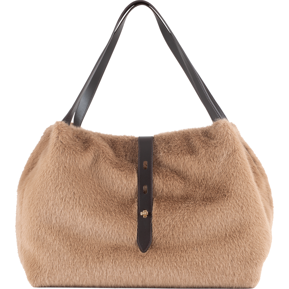 Högl Fake fur shoulder bag with elegant leather details Multicolour