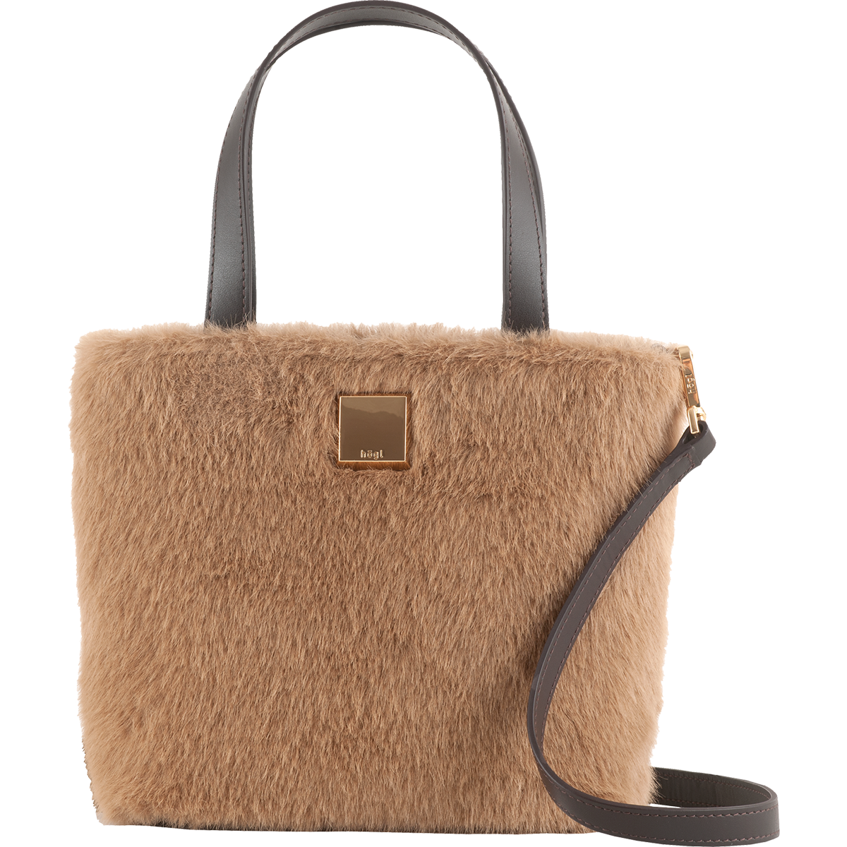 Högl Two-tone fake fur mini bag with smooth leather accents Multicolour